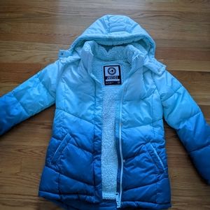 Winter coat Justice Aqua Ombré Girls coat size 14